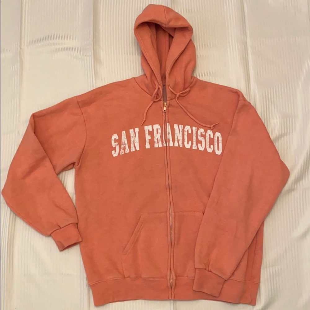 san francisco peach zipup hoodie